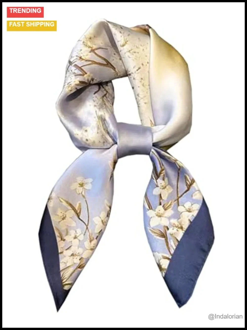 Lightweight Silk Satin Head Scarf for Women - Fashion Hair Bandana, Neck Scarf,